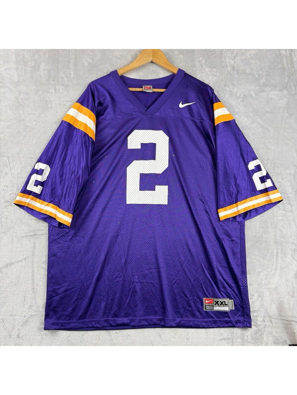 Nike Team Purple #2 Football Jersey Mesh Made in Korea Men’s XXL Y2K Game Day